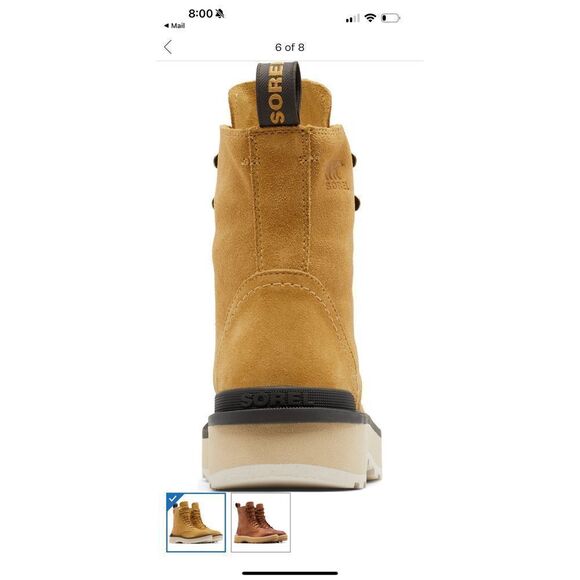 Sorel Hi-Line platform combat boots leather in geo yellow size 8 NWB - Picture 5 of 8